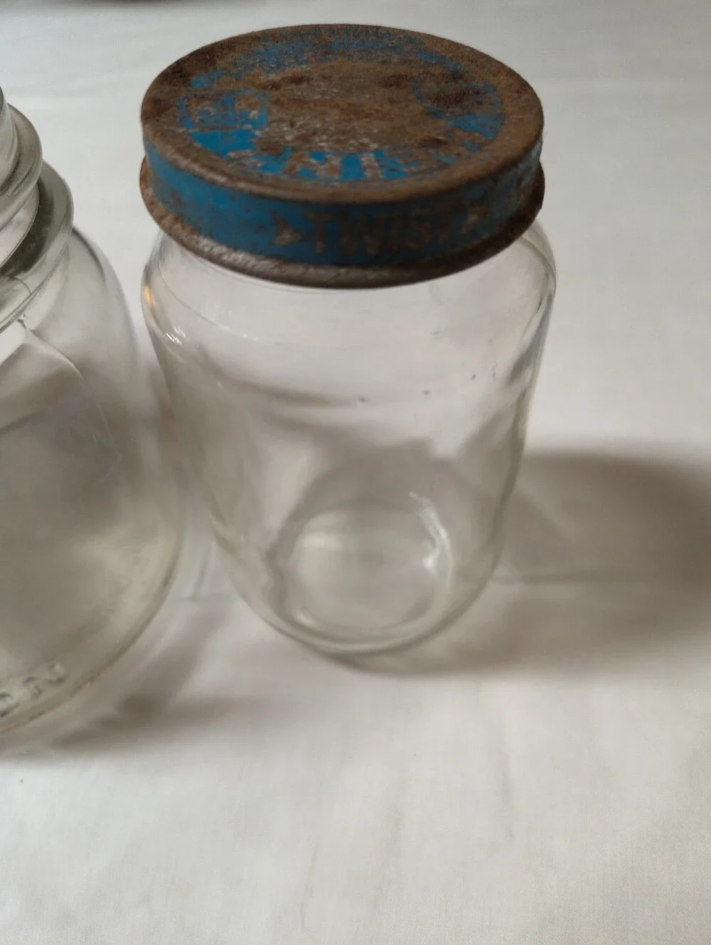 Vintage Mason Glass Storage Jars with Kerr Ball Heinz Jars Wide Mouth Jars